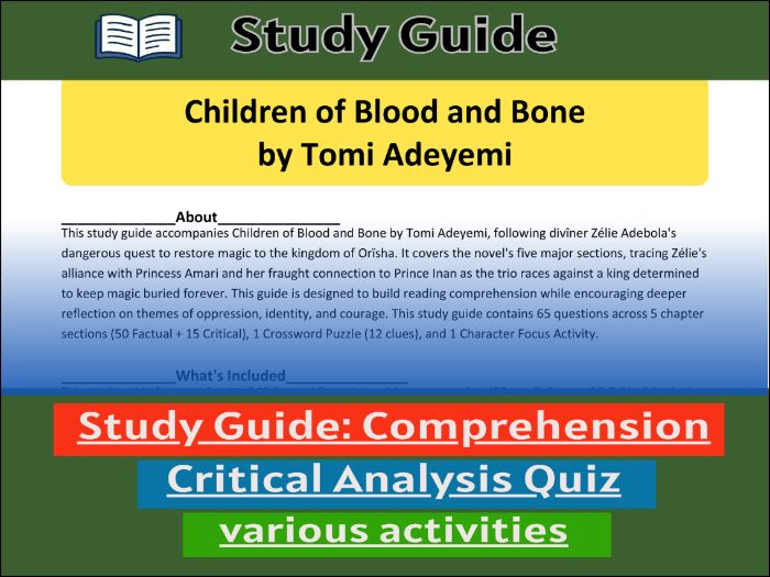 Children of Blood and Bone - Study Guide , Comprehension 91����t