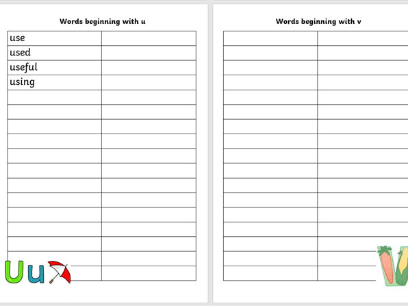 Word bank & spelling booklet for every pupil