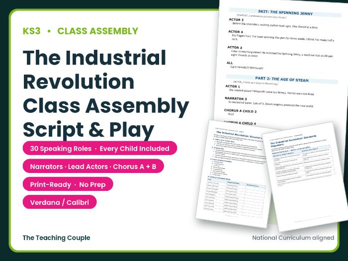 The Industrial Revolution Class Assembly Script & Play | Years 7–10 | No Prep