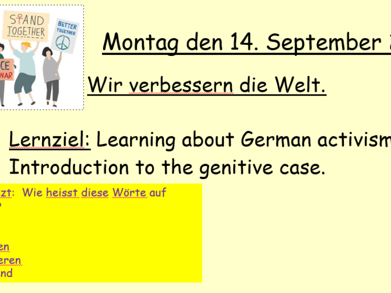 AQA GCSE GERMAN H Wir verbessern die Welt