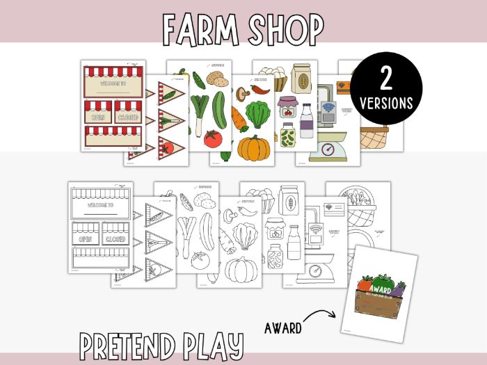 Farm Shop Play Kit - Pretend Play Printables
