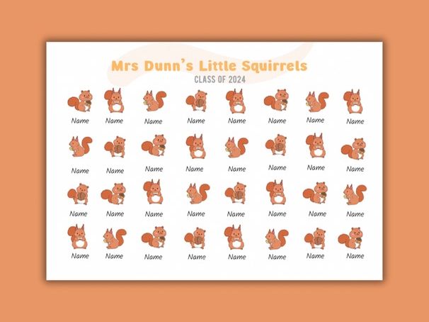 Squirrels Class Gift Poster