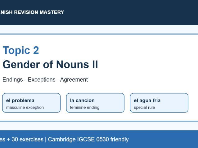 SPANISH GENDER OF NOUNS 1