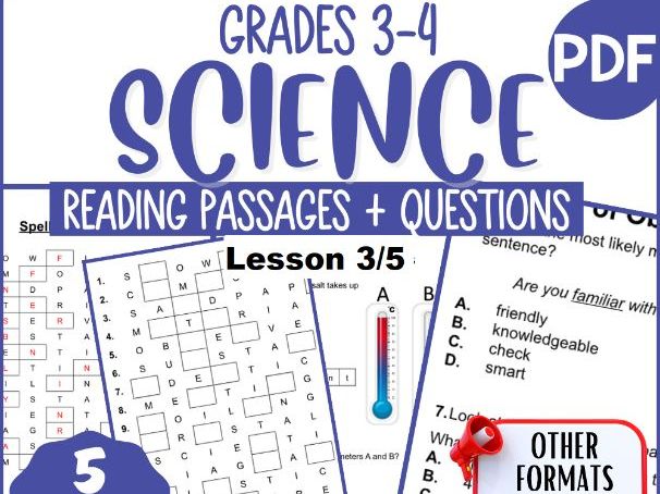 Free Classification of Matter – Science Reading Comprehension