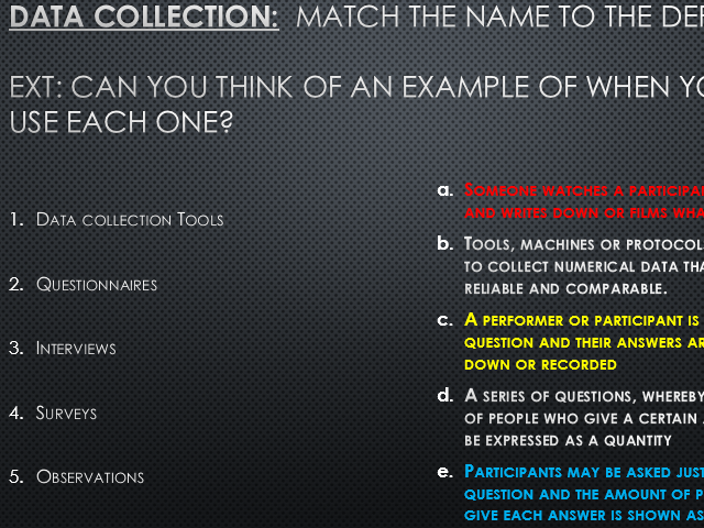 GCSE AQA PE Data Collection