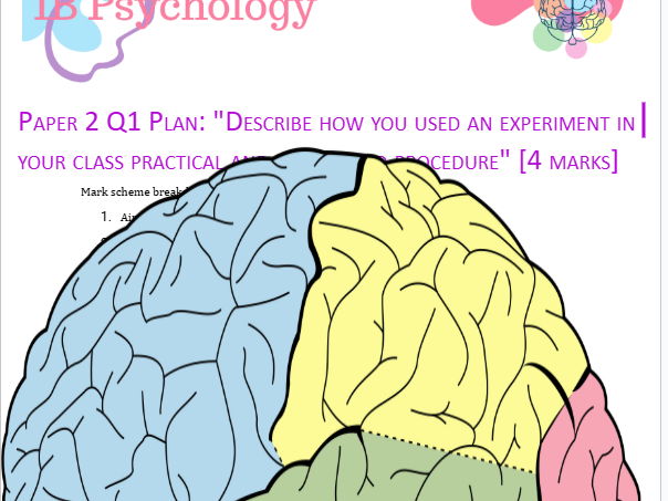 Paper 2 Class Practical Q1 plan & exemplar answers