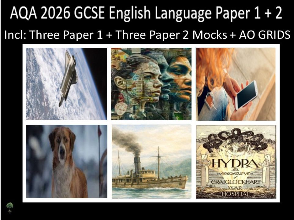 Six AQA 2026 GCSE English Language Paper 1 & 2 Mocks | AO Grids