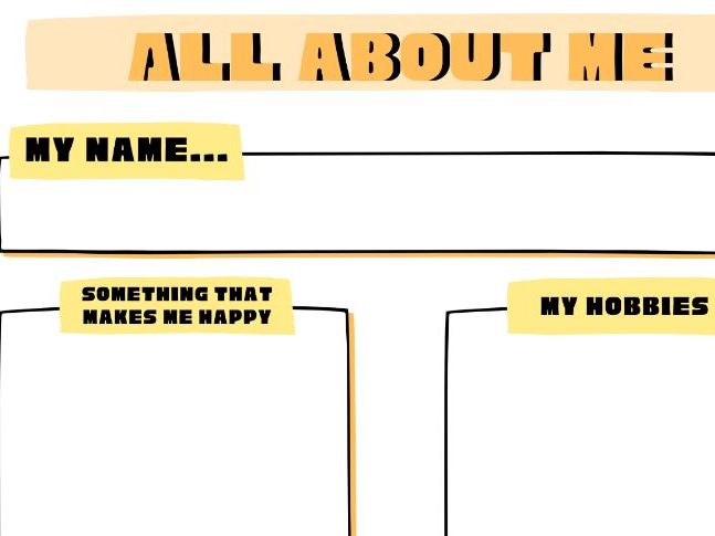 ALL ABOUT ME worksheet