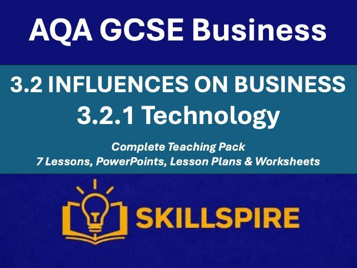 AQA GCSE Business 3.2.1 Complete Teaching Pack | 7 Lessons, PowerPoints, Lesson Plans & Worksheets