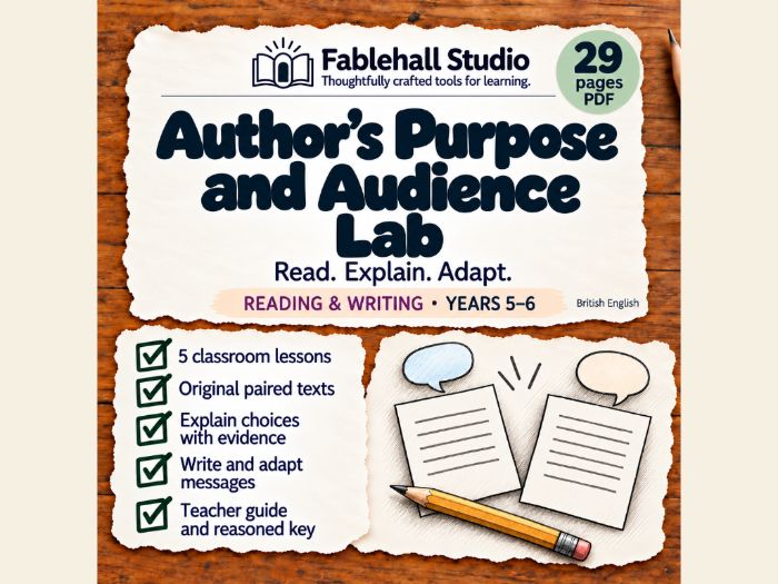 Author's Purpose & Audience | Years 5–6