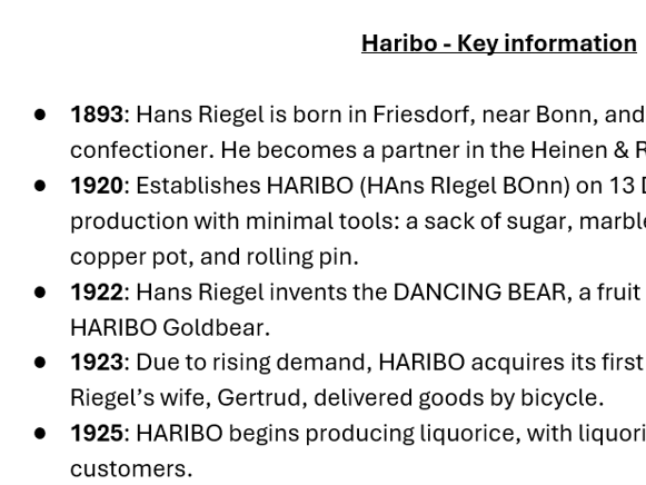 Introduction to Business GCSE- Haribo