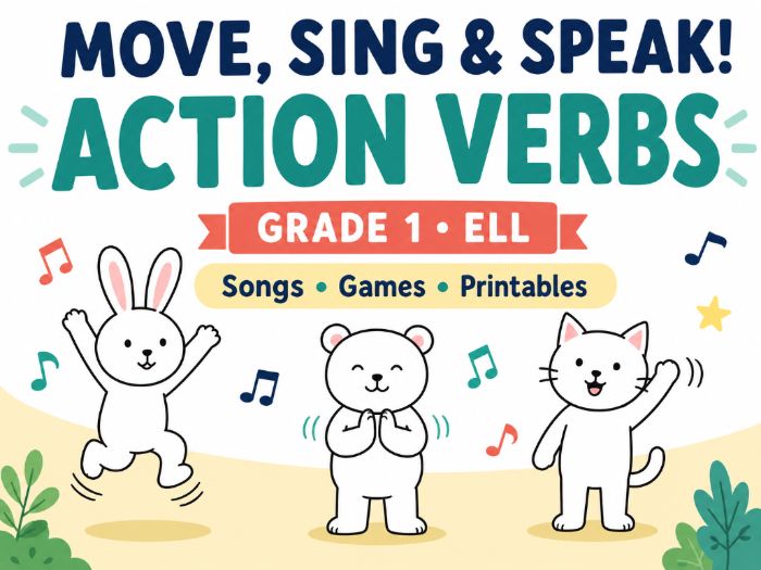 Move, Sing & Speak! Action Verbs.