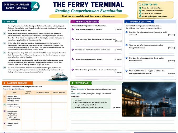 GCSE English Language Paper 1 Mini Exam: The Ferry Terminal