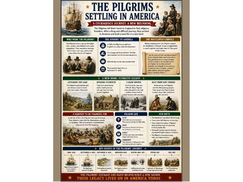 Pilgrims 18"x24" Classroom Poster