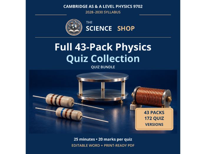 Physics 9702: Full 43-Pack Physics Quiz Collection | Cambridge AS & A Level