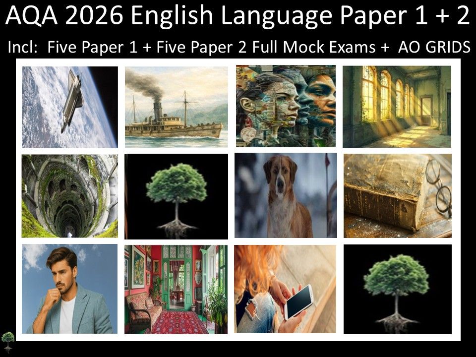 Ten AQA 2026 English Language Paper 1 + 2 Mocks | AO GRIDS