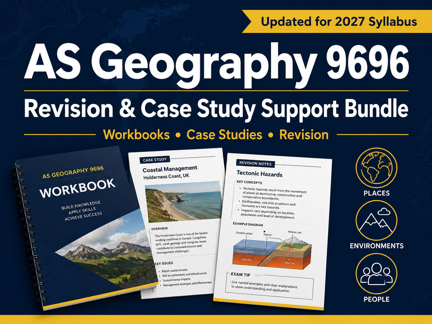 CIE AS Level Geography 9696 Revision & Case Study Support Bundle (2027)