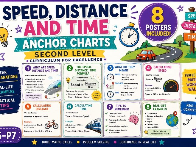 Speed, Distance and Time KS2/Second Level Anchor Charts