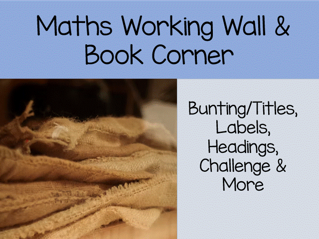 Maths Working Wall & Book Corner Display Bundle, Natural Hessian