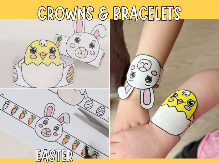 Easter Bracelets & Crowns - Printable Craft for Kids