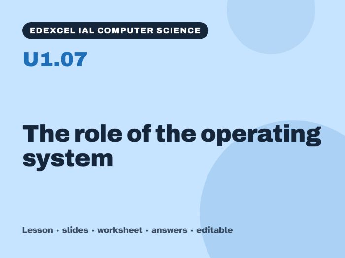 Edexcel IAL Computer Science – U1.07 The role of the operating system – Lesson & Worksheet
