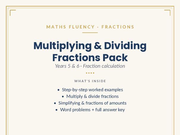 Multiplying and Dividing Fractions Pack