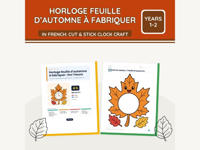 French Autumn Leaf Clock: Lire l'heure