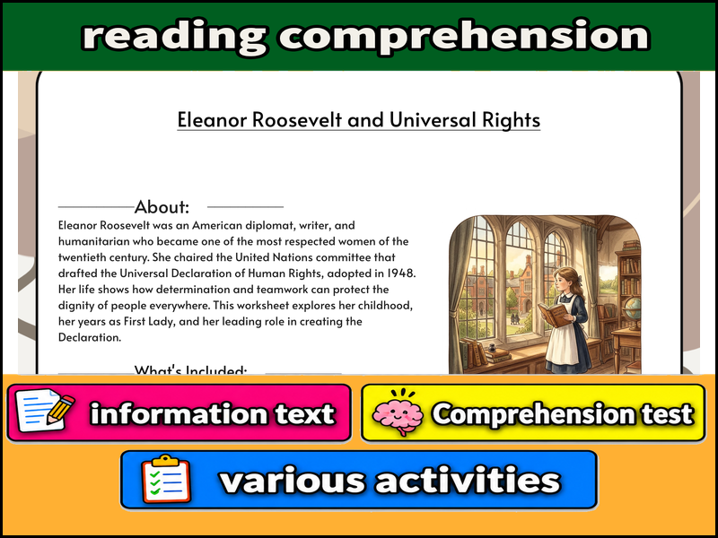 Eleanor Roosevelt and Universal Rights  & Comprehension Test