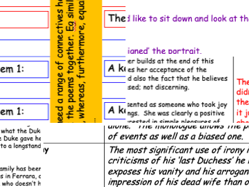 GCSE Poetry AQA My Last Duchess - Browning  (power and conflict)