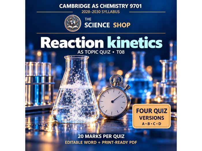 Reaction kinetics | Cambridge AS Chemistry 9701 | 4 Revision Quizzes