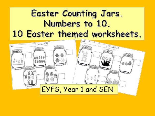 Easter counting to10 worksheets (Set 10)