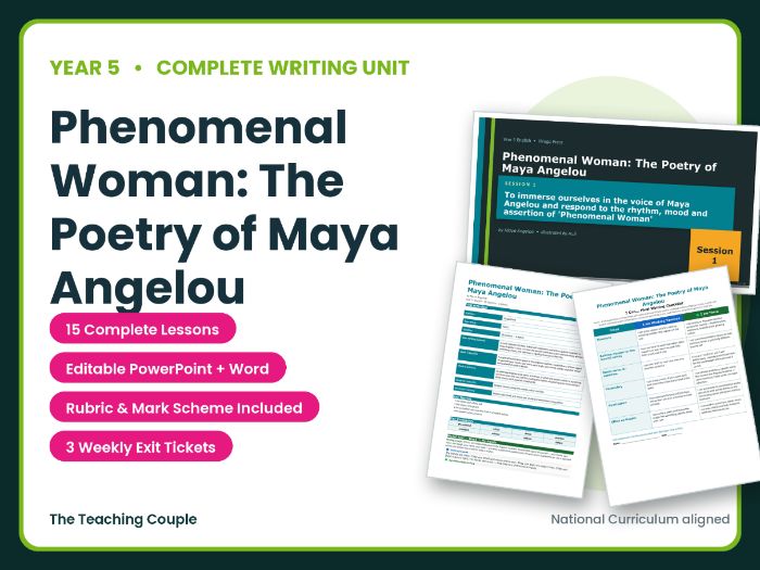 Phenomenal Woman: The Poetry of Maya Angelou | Year 5 English Unit