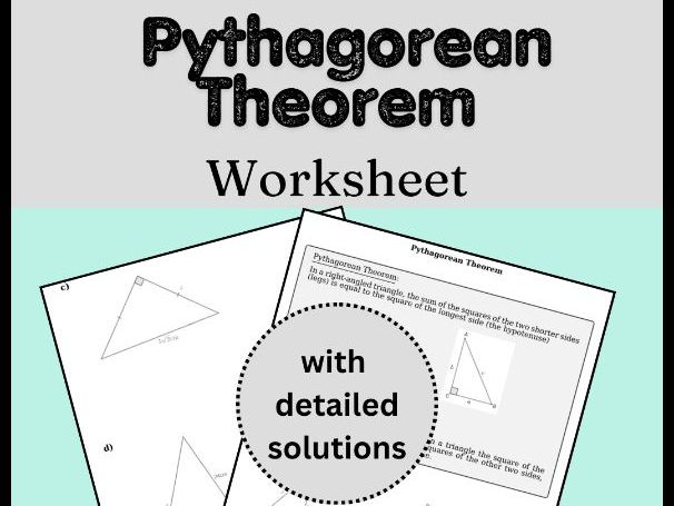 Pythagorean Theorem Worksheet (with solutions)