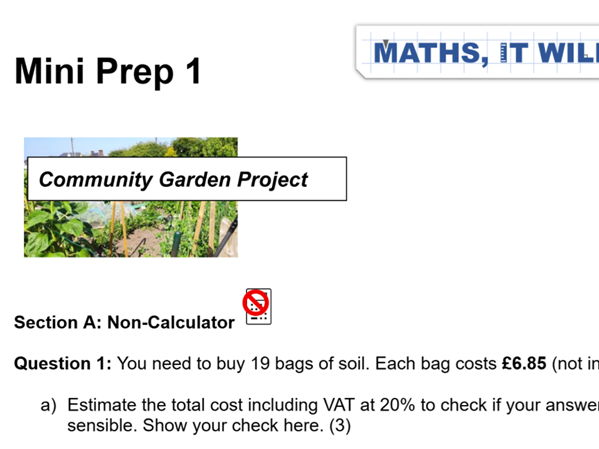 Mini Prep 1 / Mock for Functional Skills Maths Level 2