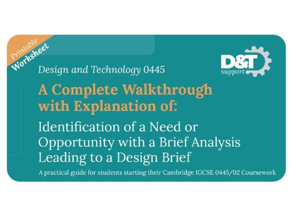 IGCSE Design and Technology Coursework: Criterion 1. How to write the need or opportunity