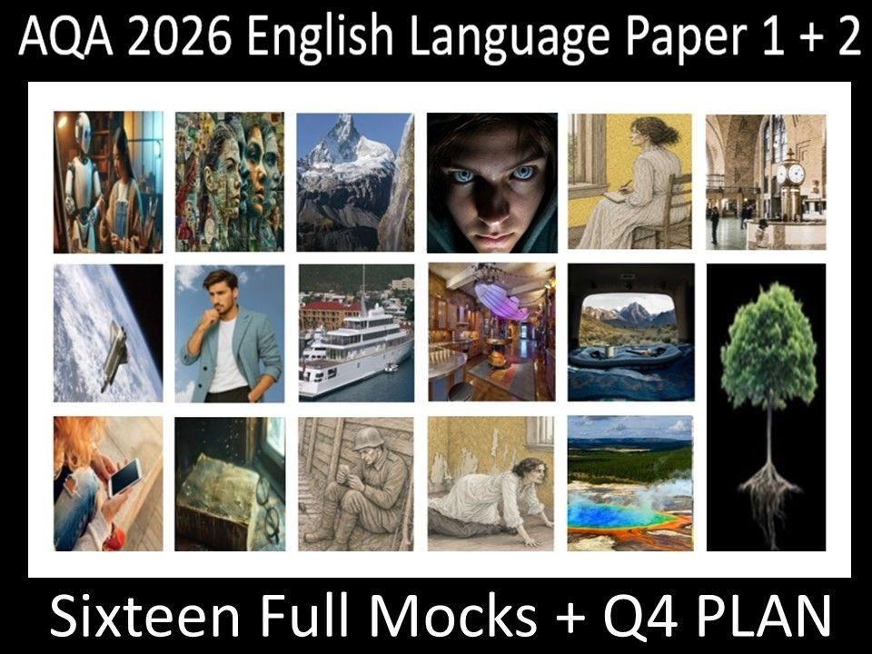 Sixteen 2026 AQA English Language Paper 1 + 2 Mocks | Q4 Plan