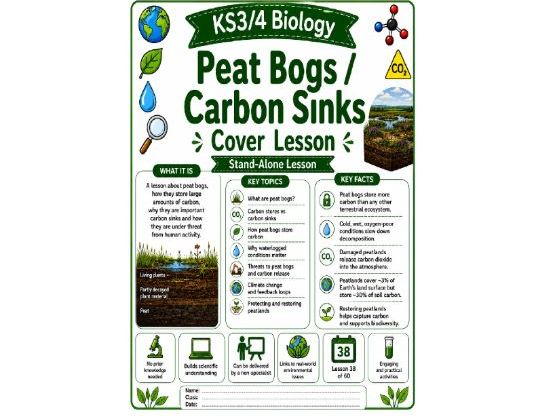 Peat bogs and carbon sinks cover lesson (L38) Biology