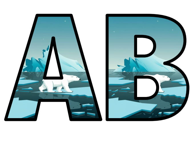 Arctic Country Study Geography Lettering Set Display Title Letters ...