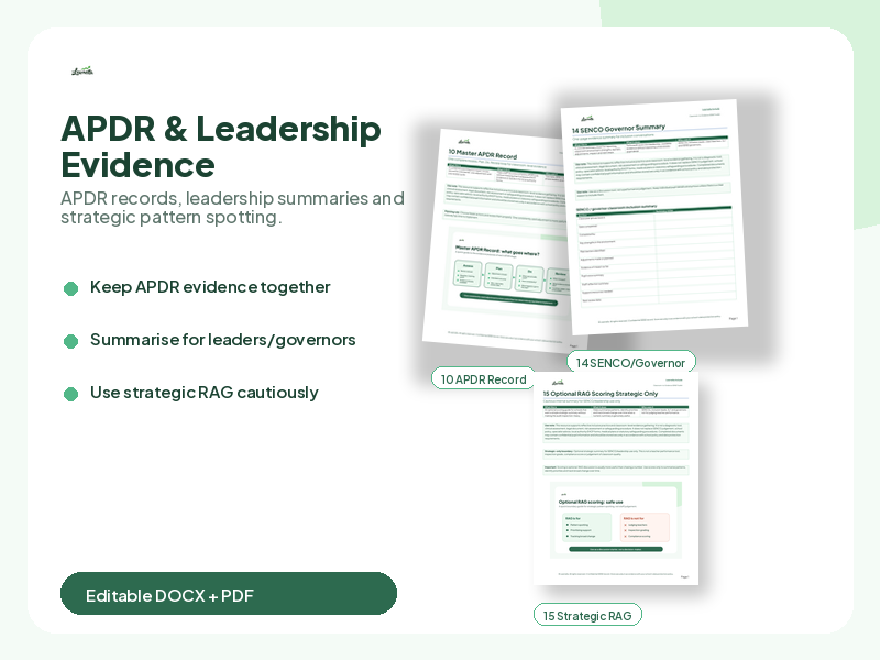 SENCO APDR and Governor Evidence Pack