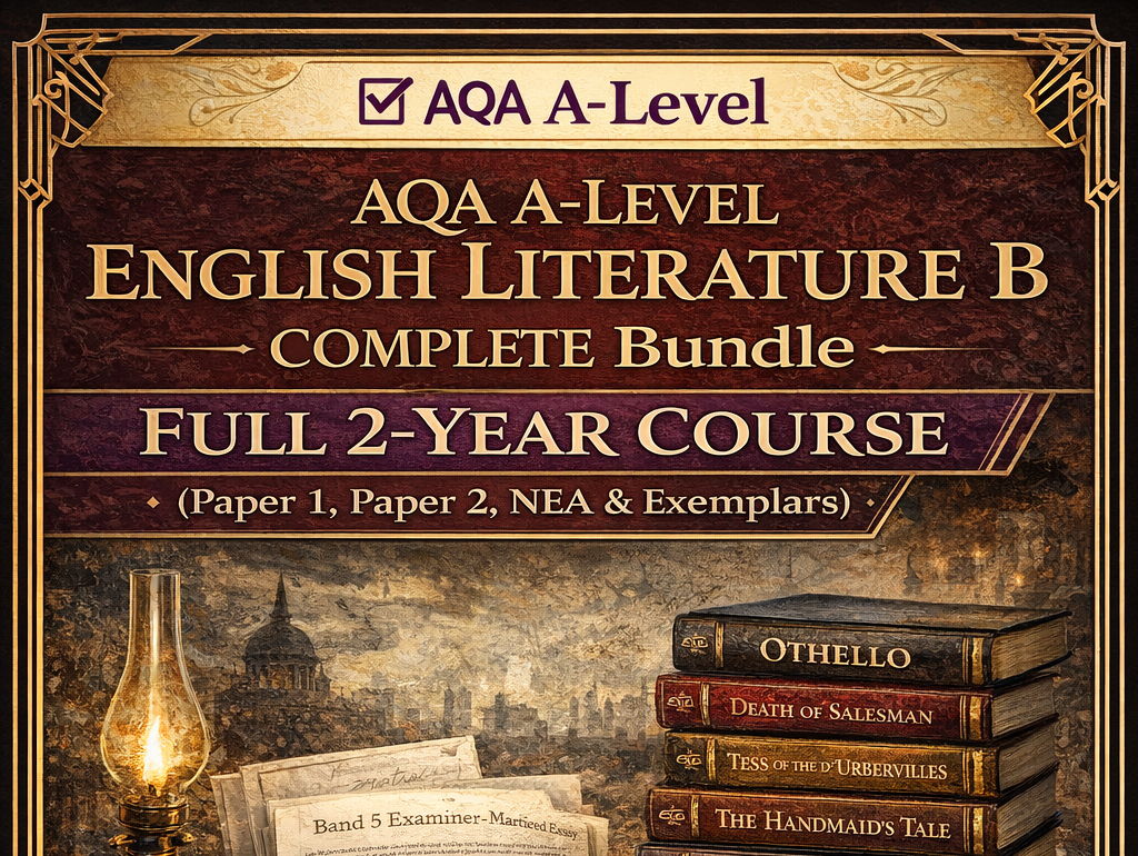 AQA A-Level English Literature B COMPLETE Bundle: Full 2-Year Course (Paper 1, Paper 2, NEA & Exemplars)