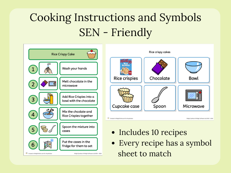 Simple Cooking Instructions with Symbols – SEN Friendly