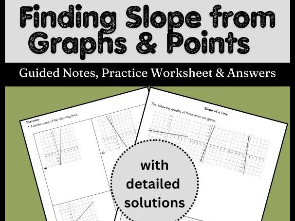 Finding Slope from Graphs & Points Guided Notes, Practice Worksheet & Answers