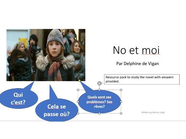 No et Moi , answers included, with emphasis on key features to include in essays.