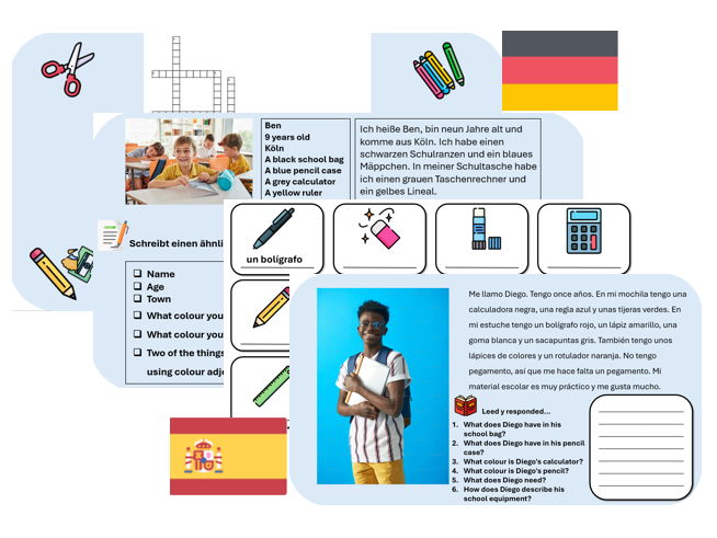 Pencil Case (German & Spanish) – Independent Learning & Cover Pack