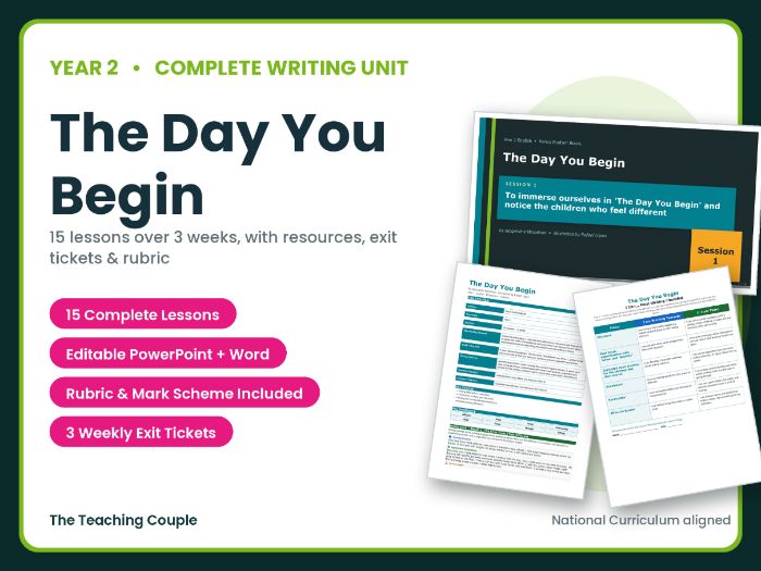 The Day You Begin | Year 2 English Unit | 15 Complete Lessons + Resources + Mark Scheme