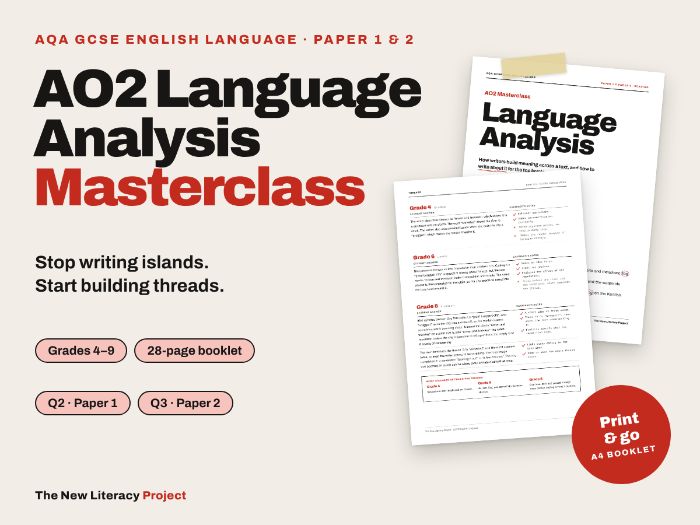 AO2 Language Analysis Masterclass | AQA GCSE English Language | Grades 4–9 | Printable booklet
