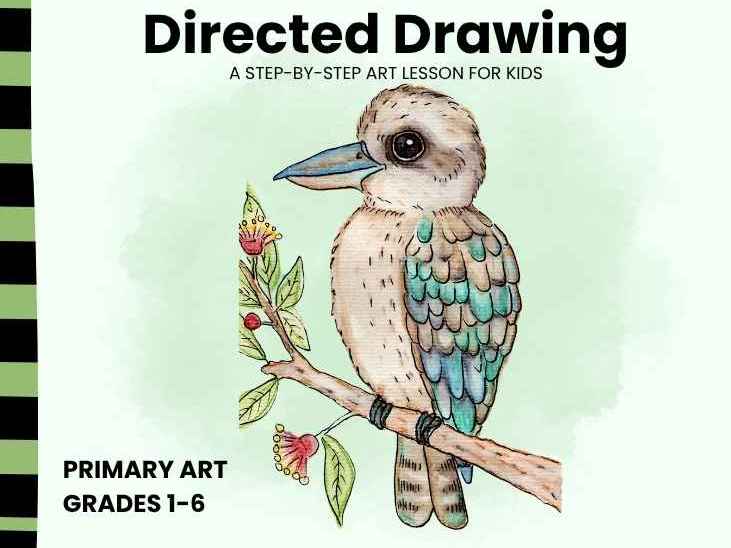 Kookaburra Directed Drawing & Creative Writing Lesson | Primary Art | Grades 1–6