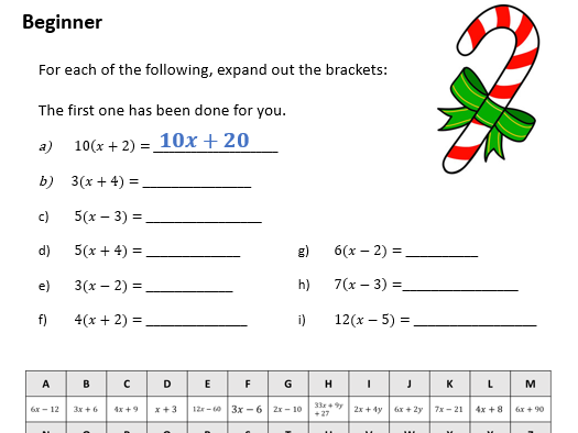 Christmas Expanding single brackets