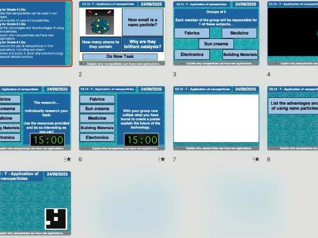 AQA Chemistry C3.12 – Applications of Nanoparticles (Updated 2025 | Editable Lesson, Worksheets, Ass