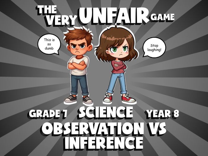 Observation vs Inference VERY UNFAIR GAME | No-Prep Year 8 Science Review Activity